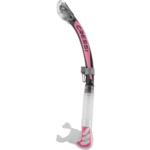 Cressi Alpha Ultra Dry Snorkel | Clear/ Black Pink - Click Image to Close